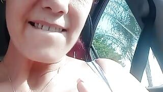 Flashing Big Tits in Public