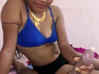 Horny Indian Wife Sucking A Dotted Condom