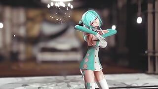 Saint Louis Hentai Undress Dance Azur Lane Wiggle Wiggle Big Boobs Mmd 3D Clear Blue Hair Color Edit Smixix