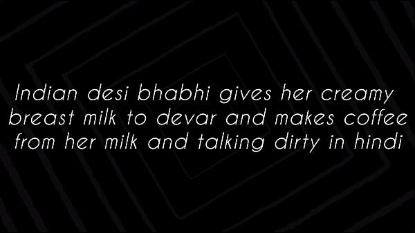 Sexy bhabhi makes yummy coffee from her fresh breast milk for devar by squeezing out her milk in cup (Hindi audio)