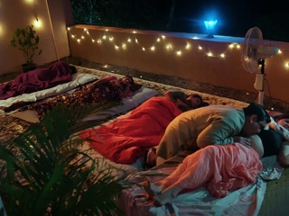 MILF and babe jump on dude and suck him HD