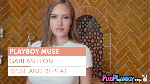 Hot and wet brunette big tits teen model Gabi Ashton posing for Playboy