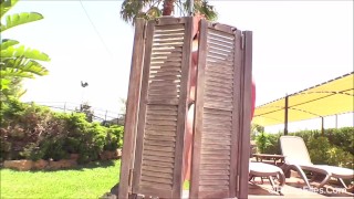 Warmer weather means that Holly Garner gets to tan her Jcup boobs