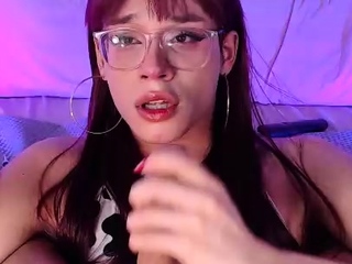 Big Tits Shemale Masturbate her Big Cock