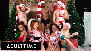 ADULT TIME’S INTERRACIAL HOLIDAY GROUP SEX ORGY!