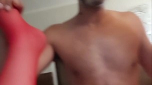 BBW wife loves my BBC deep in her pretty pussy while I fuck her missionary and taste her toes.