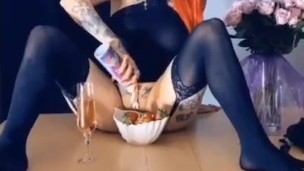 Tasty Strawberry Eating Pussy