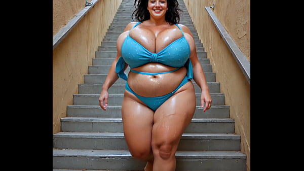 BBW down the stairs (AI Generated)