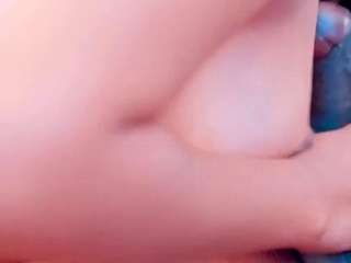 Hot brunette with big boobs gives hot blowjob