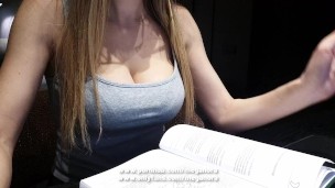 ASMR Sexy Student with Big Tits Studying POV