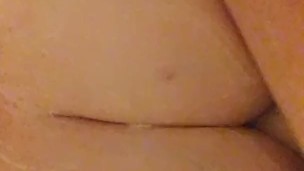 Squeezing soap between MASSIVE 38I Tits