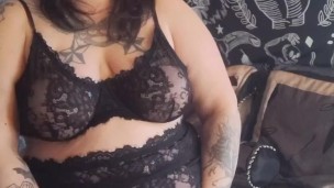 BBW BRUNETTE WIFE gets FUCKED, raw and creampied in lingerie, by BWC while husbands at work.