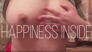 The girl showed her big breasts and masturbated her narrow pussy with her fingers