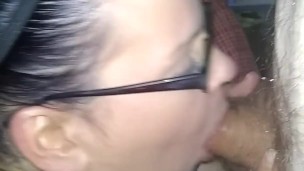 BBW sucks cock while hubby’s at work