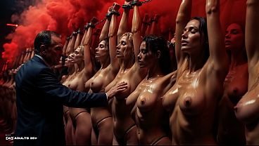 [AI-generated] Sex Rave (watch with sound) | Obedient Slave Girls Store – Chained Women Body Inspection, Groping & Selection