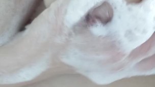 Cum clean – Soapy Shower Tit play