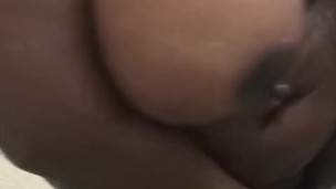 Ebony bbw soaking wett 38F tits
