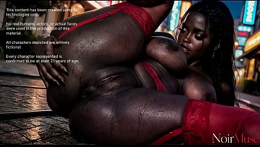 Black babe with big tits deepthroats the cock to the balls [AI]