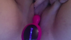 Clit rubbing, big dildo and rabbit fucking- Solo & chubby