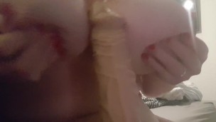 Tit wank with my dildo